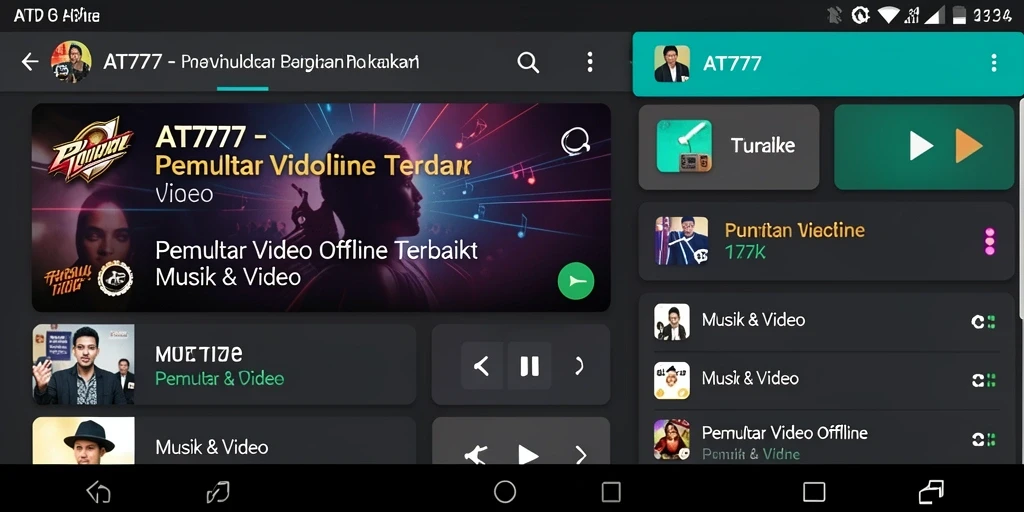 Antarmuka AT777 yang sederhana dan intuitif untuk pemutar video offline.