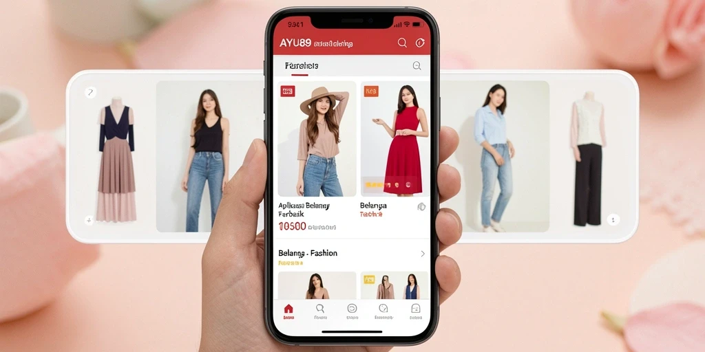 Tampilan antarmuka aplikasi AYU89 yang menarik dan fungsional untuk belanja fashion.