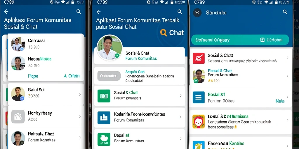 Antarmuka interaktif aplikasi Forum Komunitas C789.