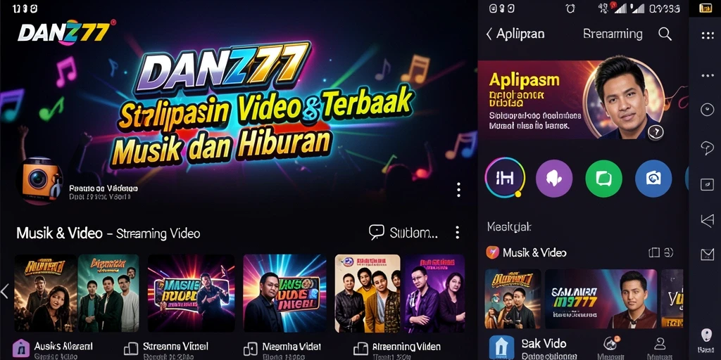 Tampilan antarmuka aplikasi Streaming Video DAN777 yang modern dan menarik.