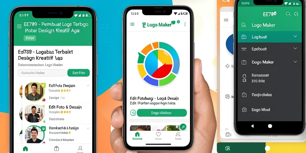 Tampilan antarmuka EE789 dengan berbagai pilihan desain logo.