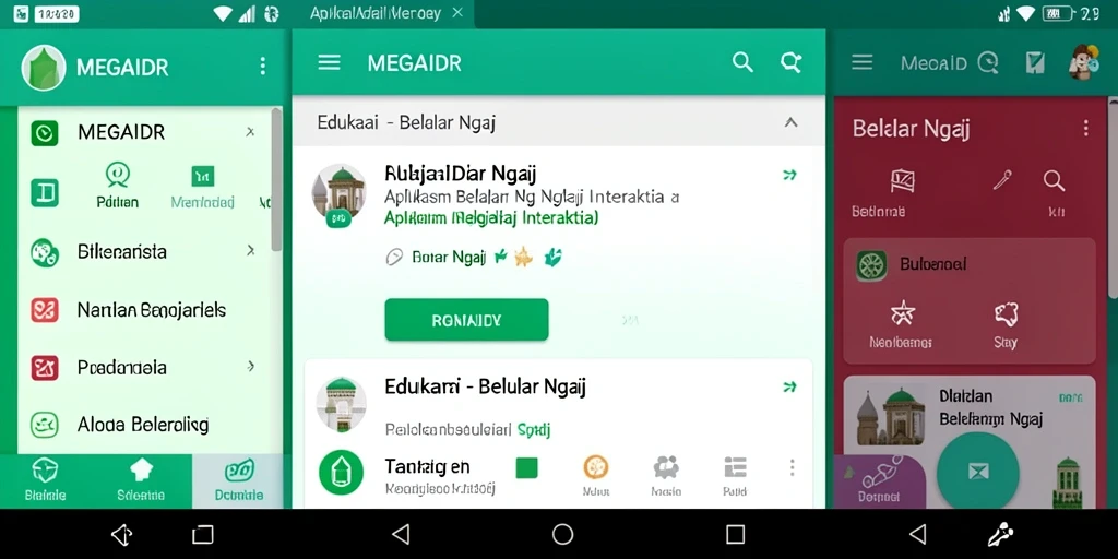 Tampilan antarmuka aplikasi MEGAIDR yang interaktif dan edukatif.