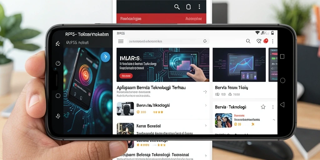 Antarmuka aplikasi RP55 yang modern dan informatif.