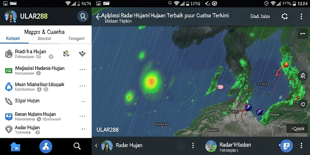 Tampilan antarmuka ULAR288 menunjukkan radar hujan yang akurat dan informatif.