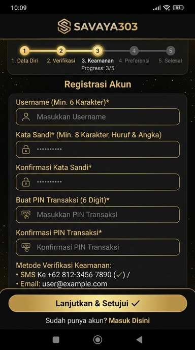 Panduan Registrasi Akun Baru Savaya303